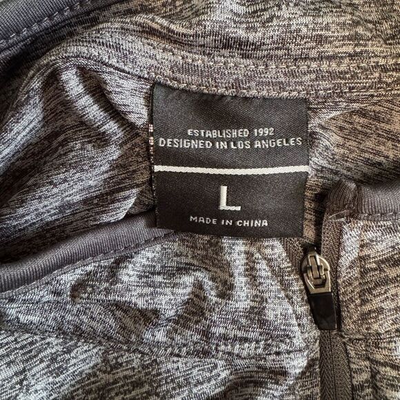 K State Athletic Popover 1/4 Zip Mock Polo Gray Logo Top Sz Large - Picture 6 of 7